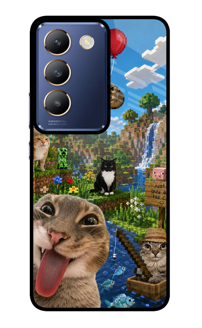 Minecraft Cat Chaos Vivo Y200E 5G/T3 5G Glass Case