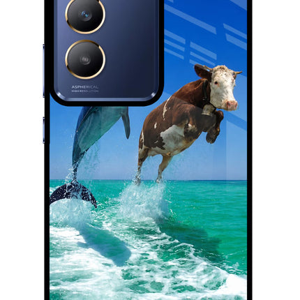 Dolphin vs Cow Vivo Y200E 5G/T3 5G Glass Case
