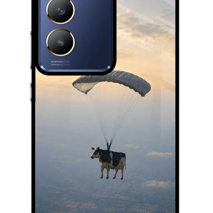 Skydiving Cow Vivo Y200E 5G/T3 5G Glass Case