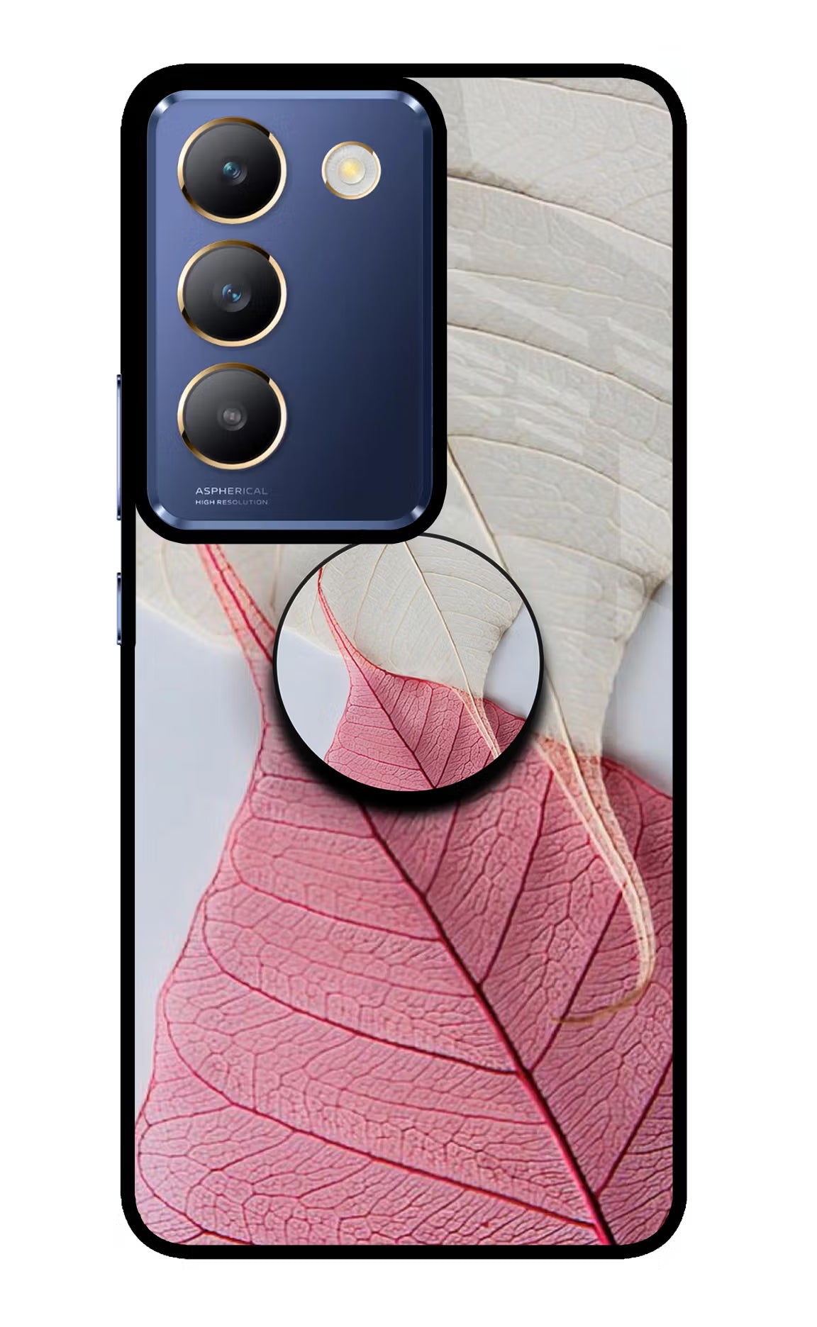 White Pink Leaf Vivo Y200E 5G/T3 5G Pop Case by Casekaro