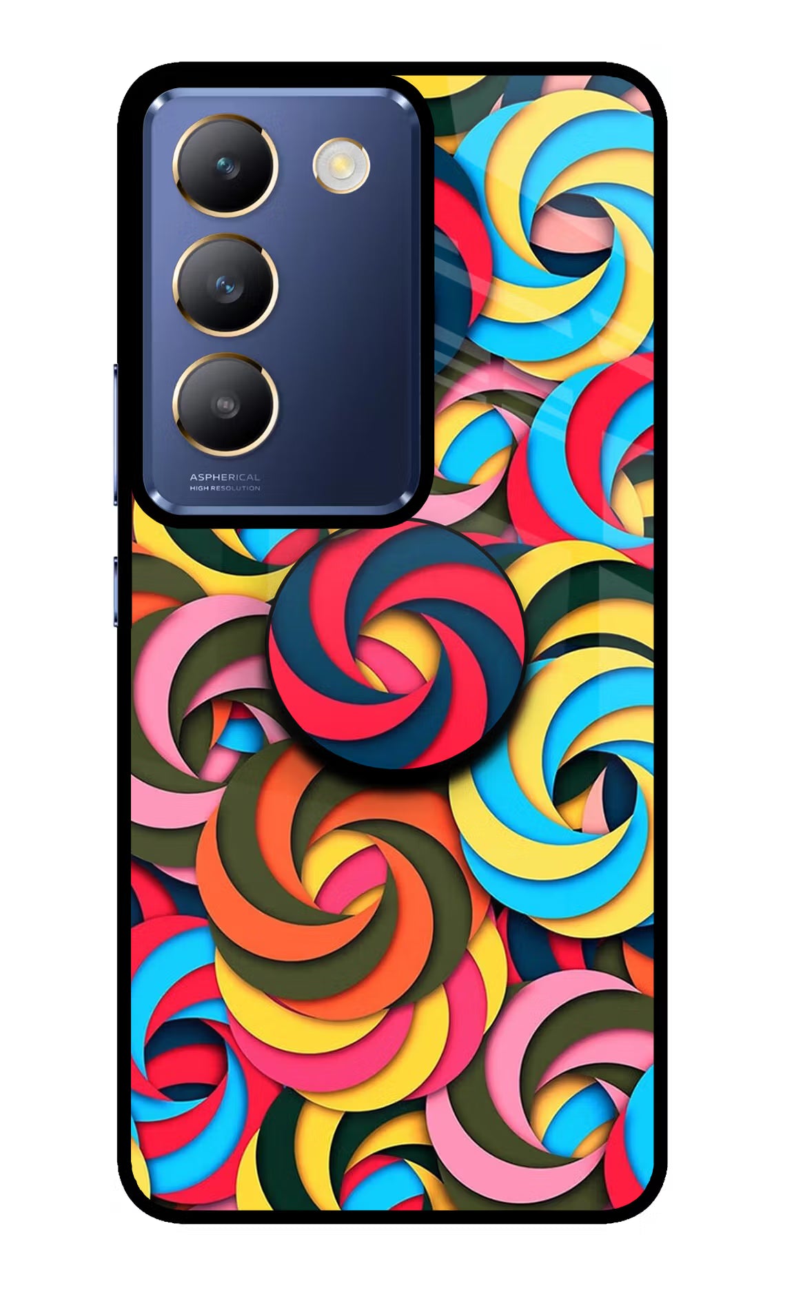 Spiral Pattern Vivo Y200E 5G/T3 5G Pop Case by Casekaro