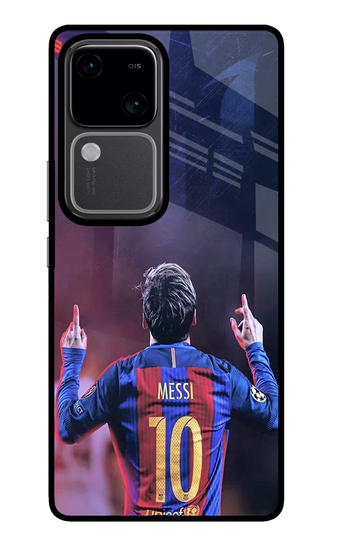 Messi Vivo V30 5G Glass Case Back Cover by Casekaro