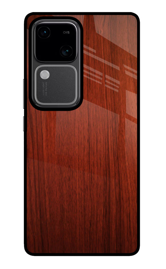 Wooden Plain Pattern Vivo V30 5G Glass Case