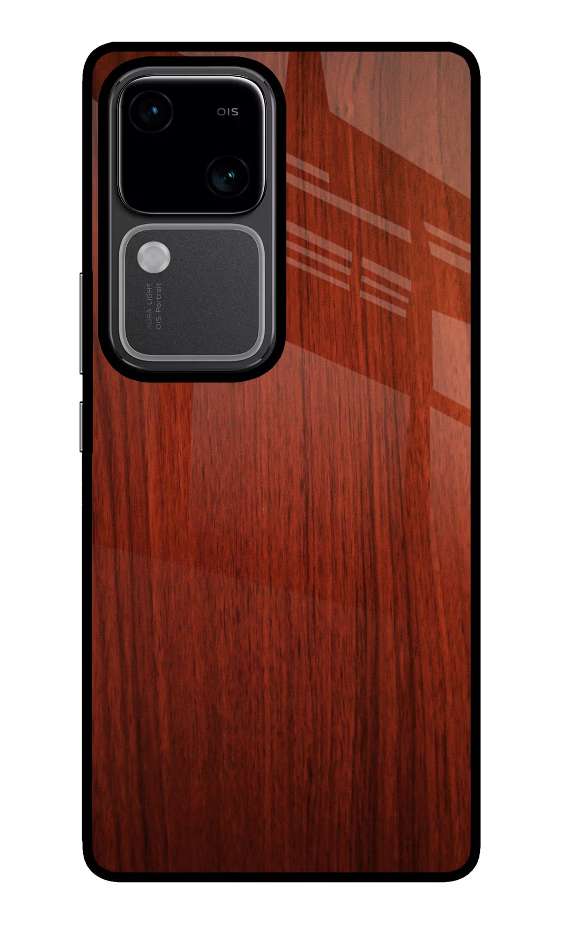 Wooden Plain Pattern Vivo V30 5G Glass Case Back Cover by Casekaro