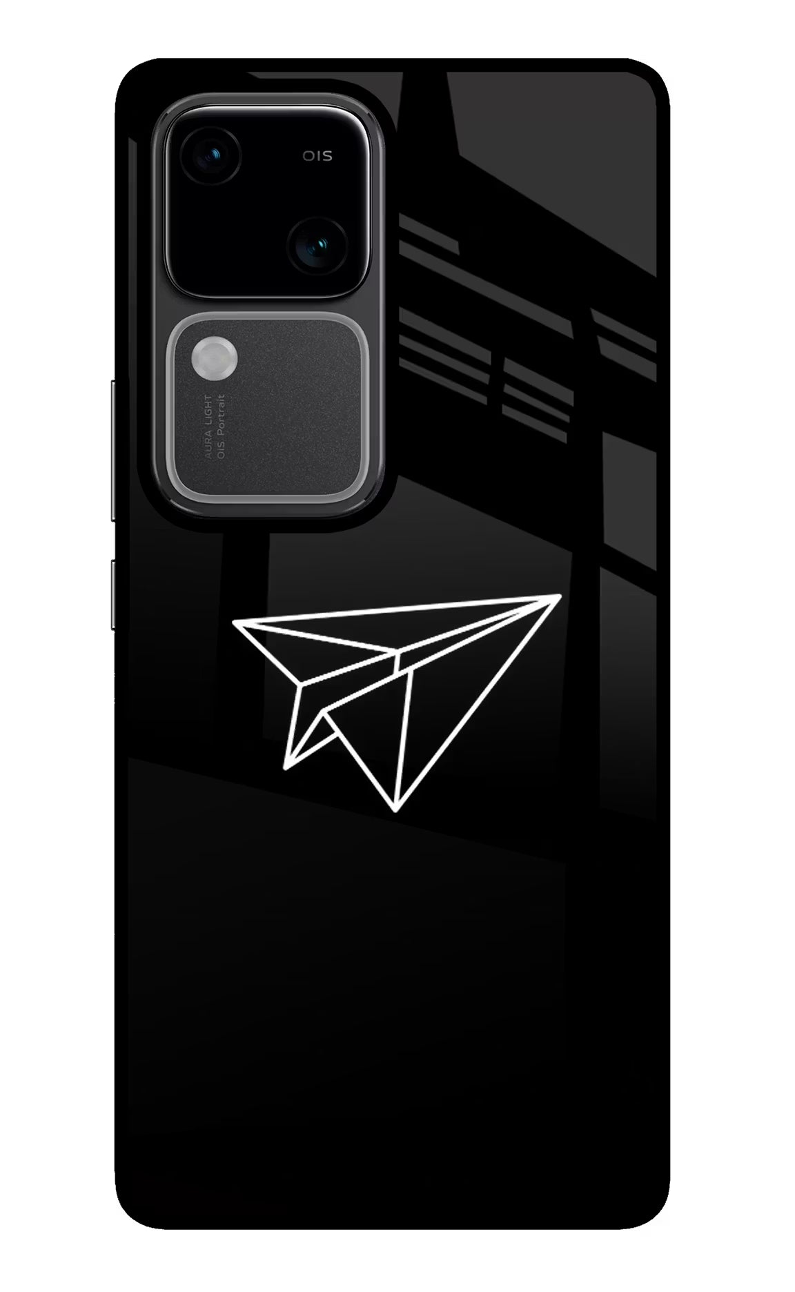 Paper Plane White Vivo V30 5G Glass Case
