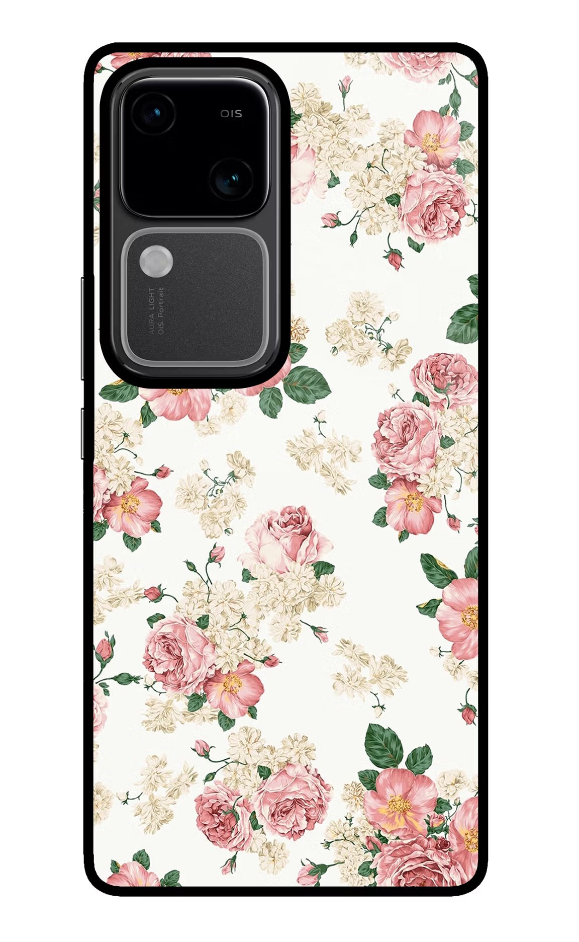 Flowers Vivo V30 5G Glass Case Back Cover by Casekaro