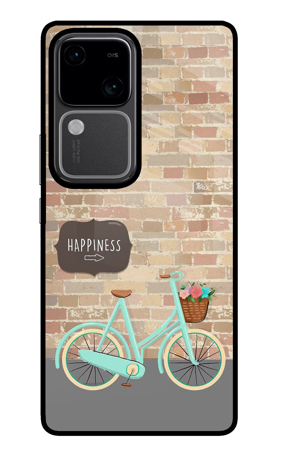 Happiness Artwork Vivo V30 5G Glass Case Back Cover by Casekaro