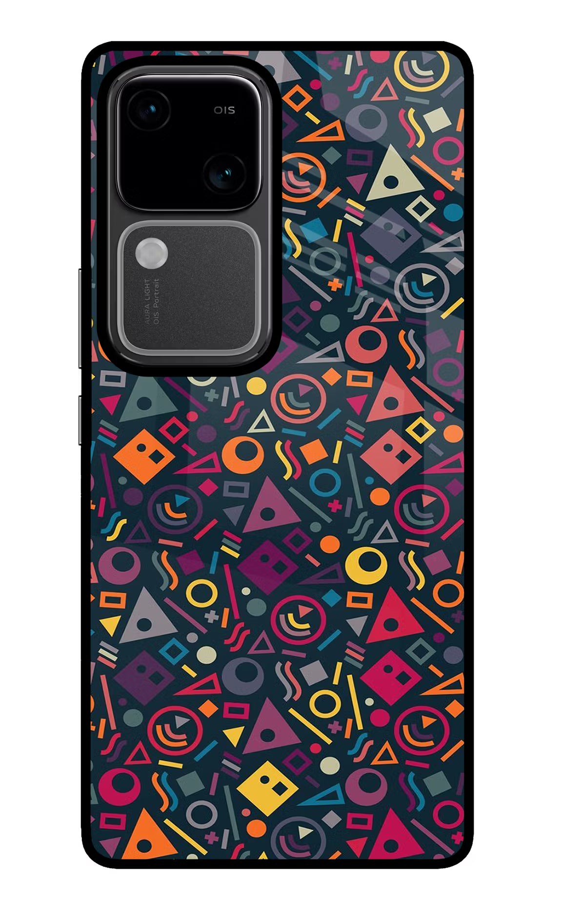 Geometric Abstract Vivo V30 5G Glass Case Back Cover by Casekaro