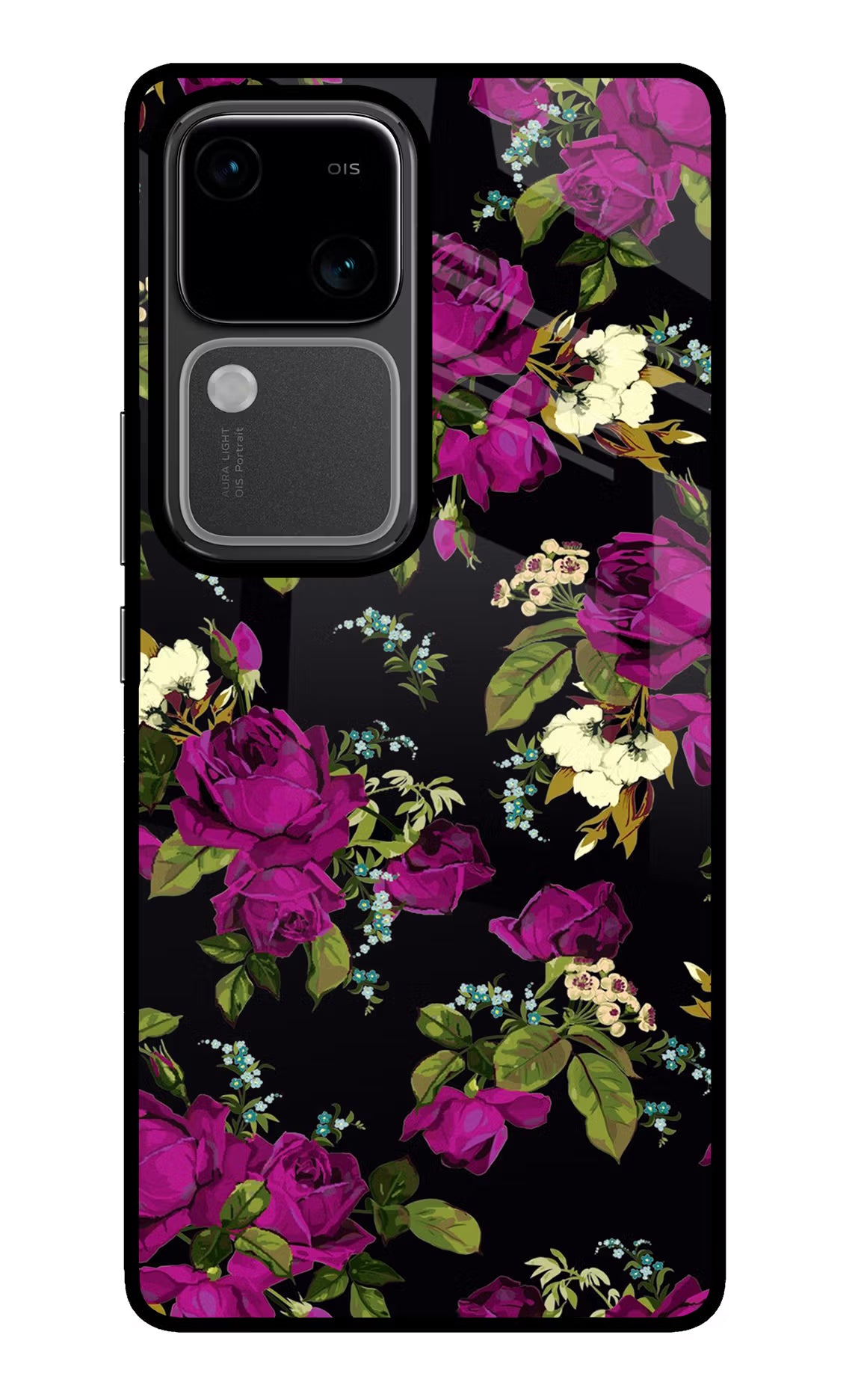 Flowers Vivo V30 5G Glass Case Back Cover by Casekaro