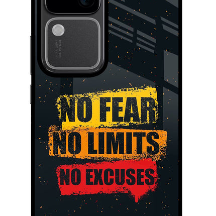 No Fear No Limits No Excuse Vivo V30 5G Glass Case