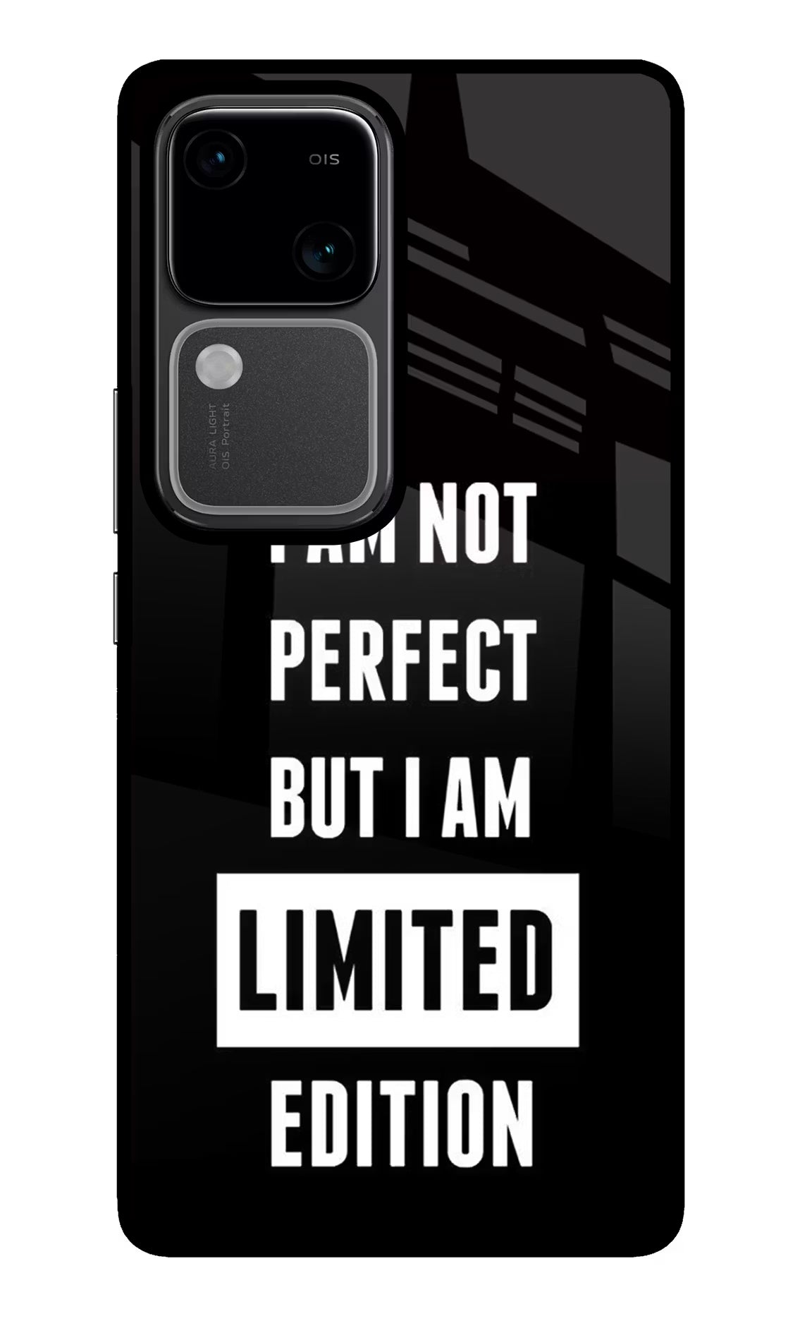 I Am Not Perfect But I Am Limited Edition Vivo V30 5G Glass Case Back Cover by Casekaro