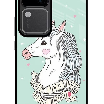 Unicorn Wallpaper Vivo V30 5G Glass Case Back Cover by Casekaro
