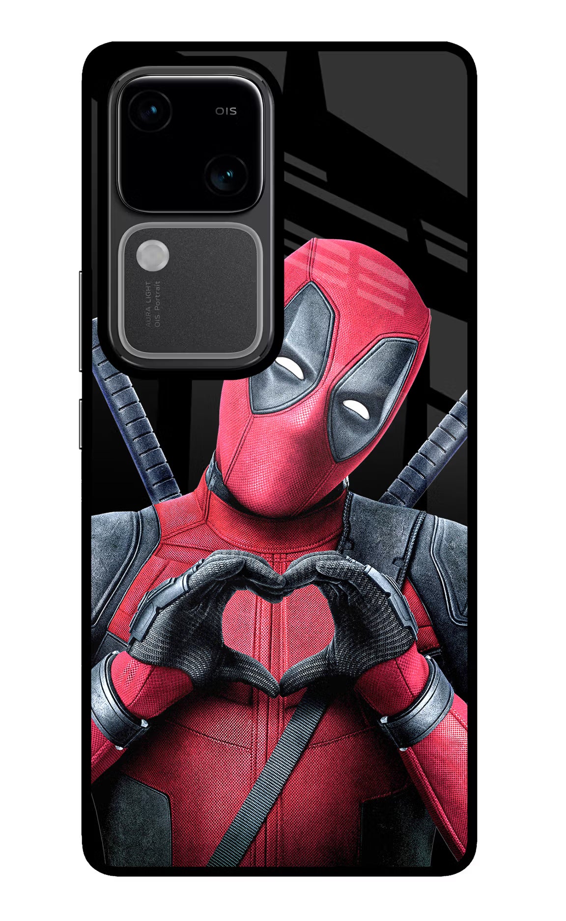 Deadpool Vivo V30 5G Glass Case Back Cover by Casekaro