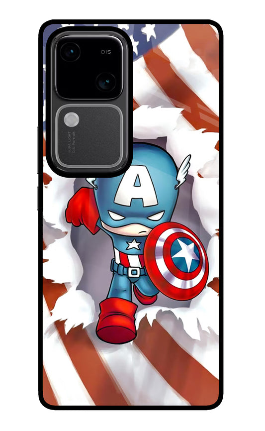 Captain America Vivo V30 5G Glass Case