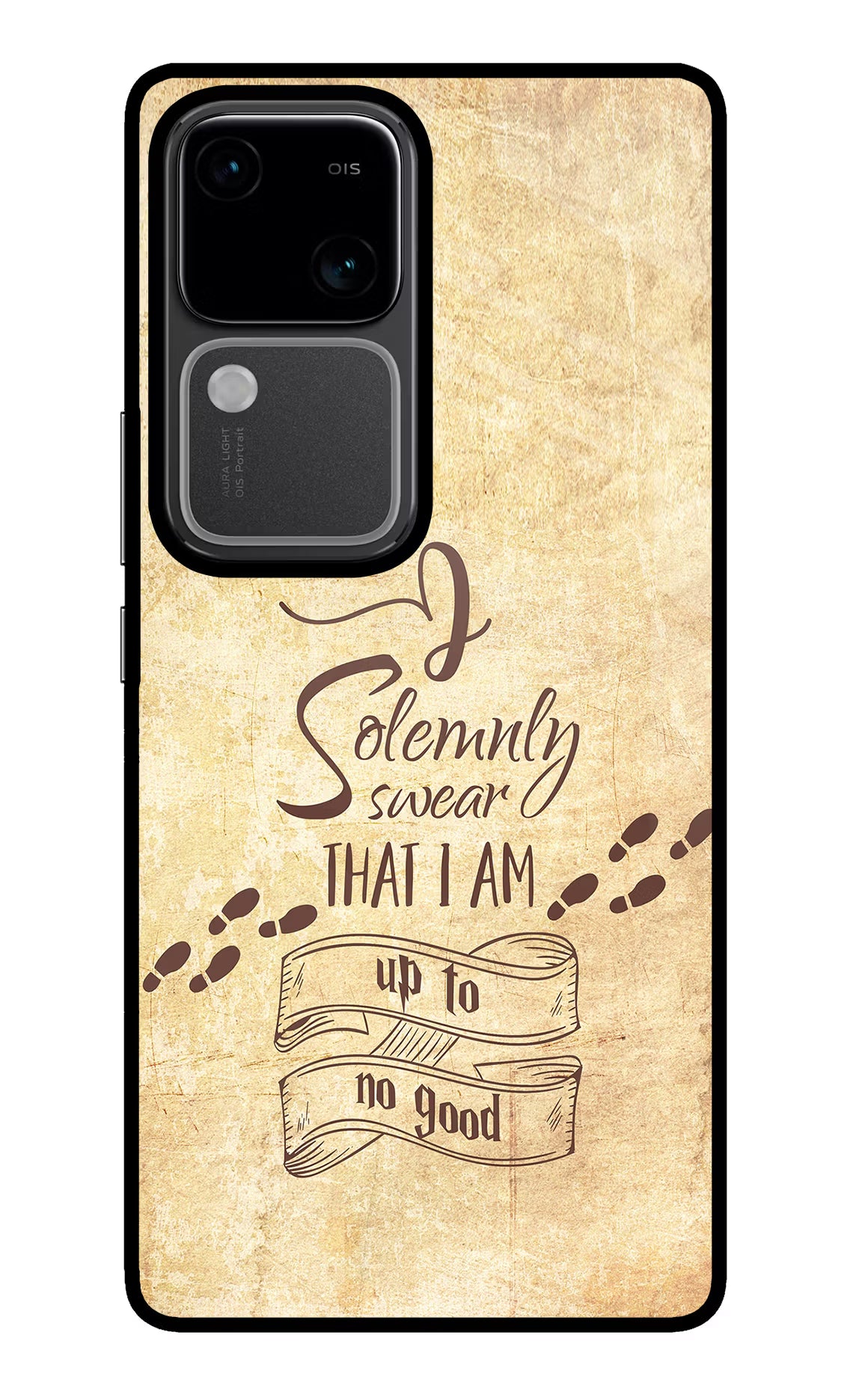 I Solemnly swear that i up to no good Vivo V30 5G Glass Case Back Cover by Casekaro