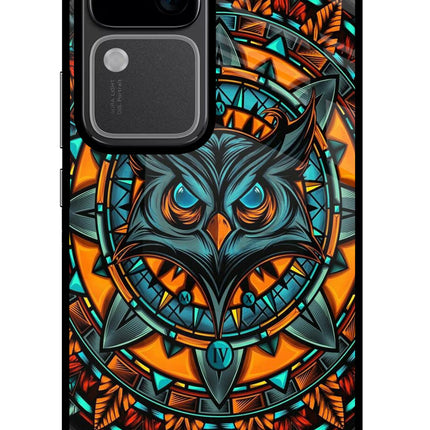 Angry Owl Art Vivo V30 5G Glass Case