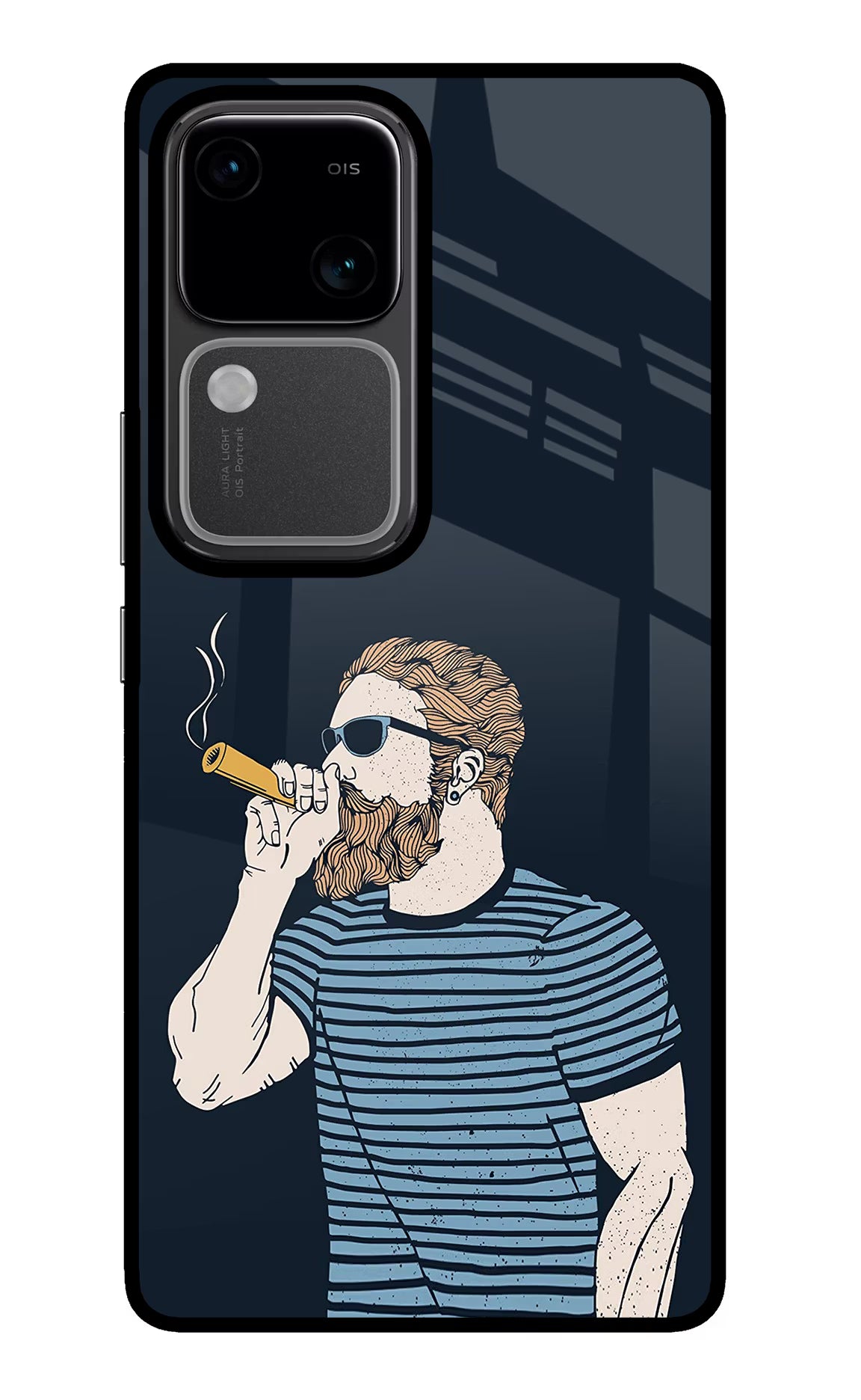 Smoking Vivo V30 5G Glass Case Back Cover by Casekaro