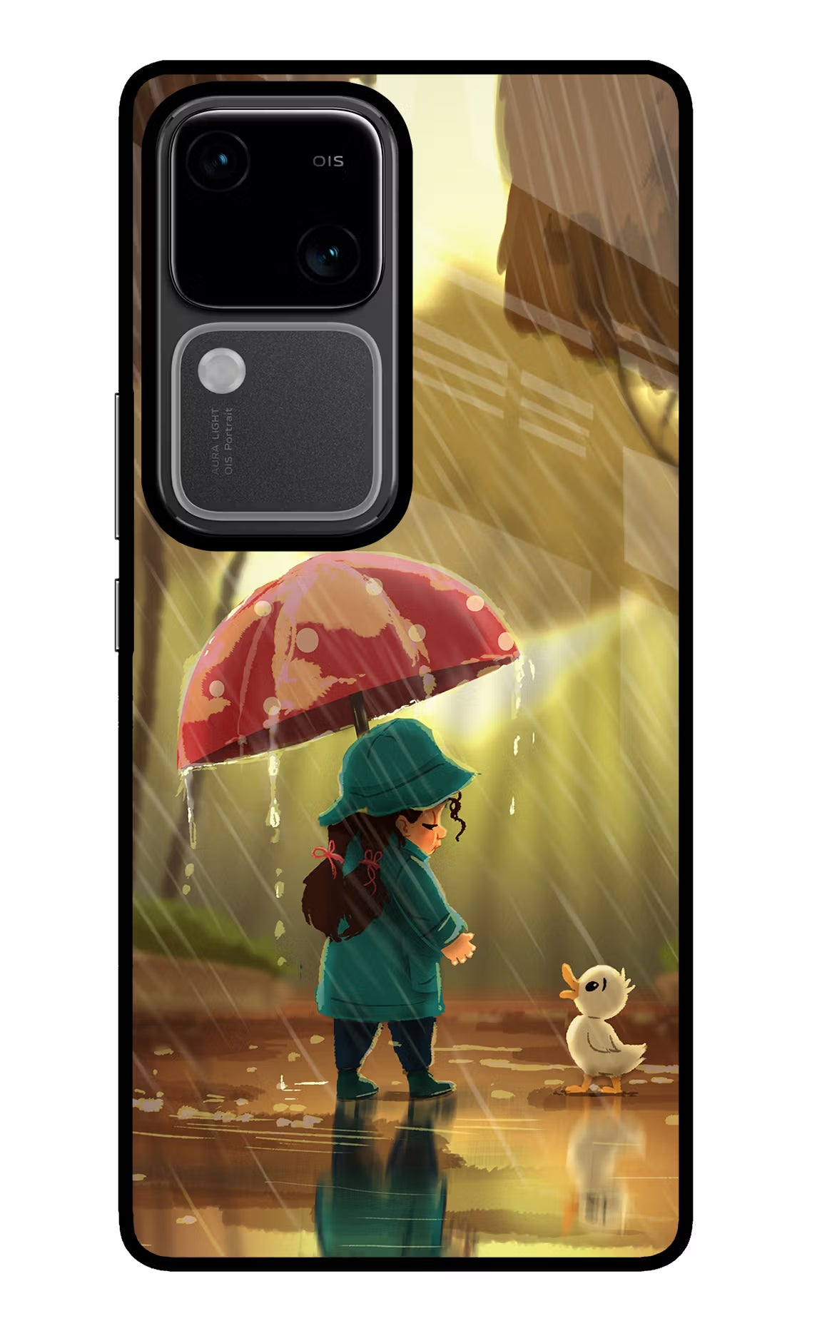 Rainy Day Vivo V30 5G Glass Case Back Cover by Casekaro