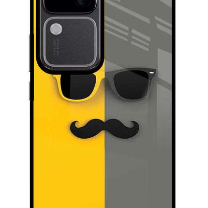 Sunglasses with Mustache Vivo V30 5G Glass Case