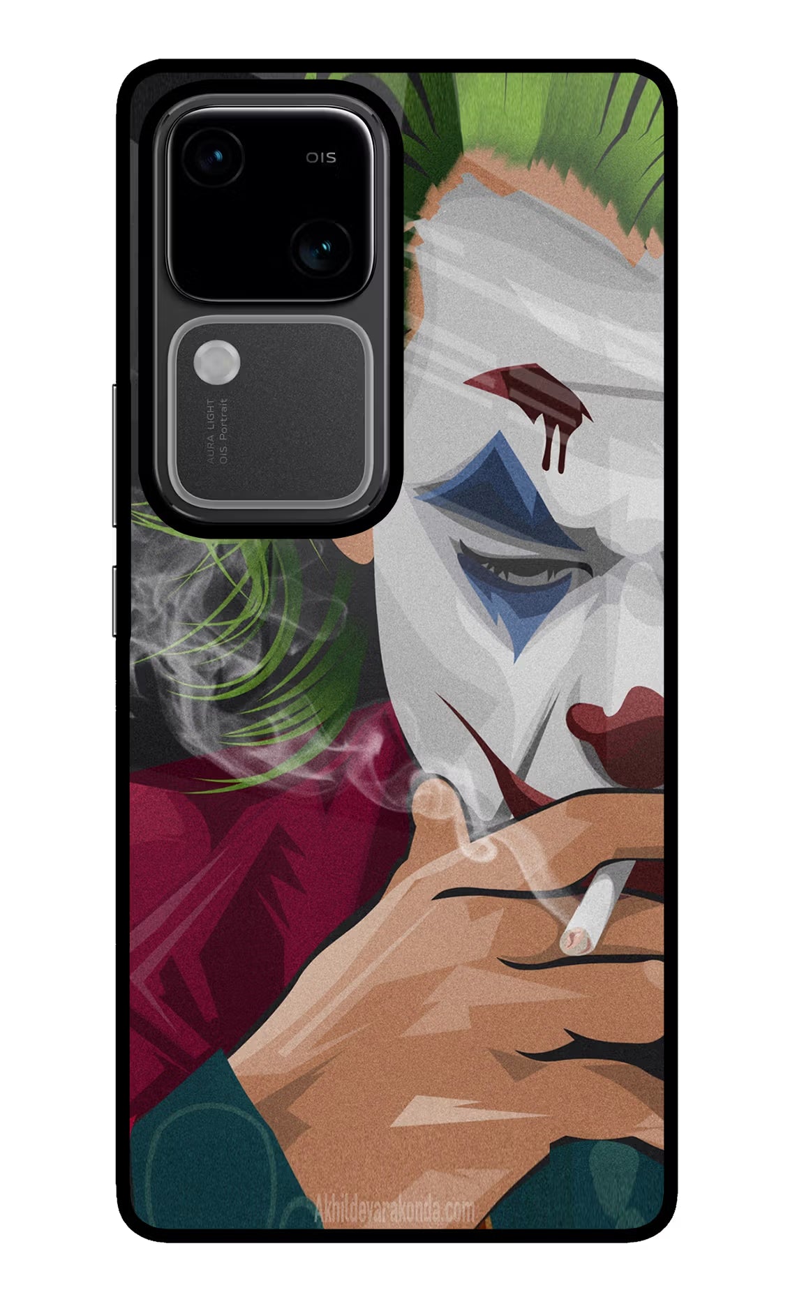 Joker Smoking Vivo V30 5G Glass Case Back Cover by Casekaro