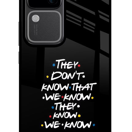 FRIENDS Dialogue Vivo V30 5G Glass Case Back Cover by Casekaro