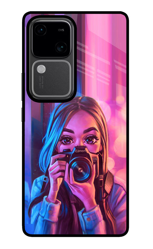 Girl Photographer Vivo V30 5G Glass Case