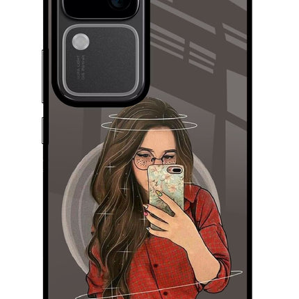 Selfie Queen Vivo V30 5G Glass Case Back Cover by Casekaro