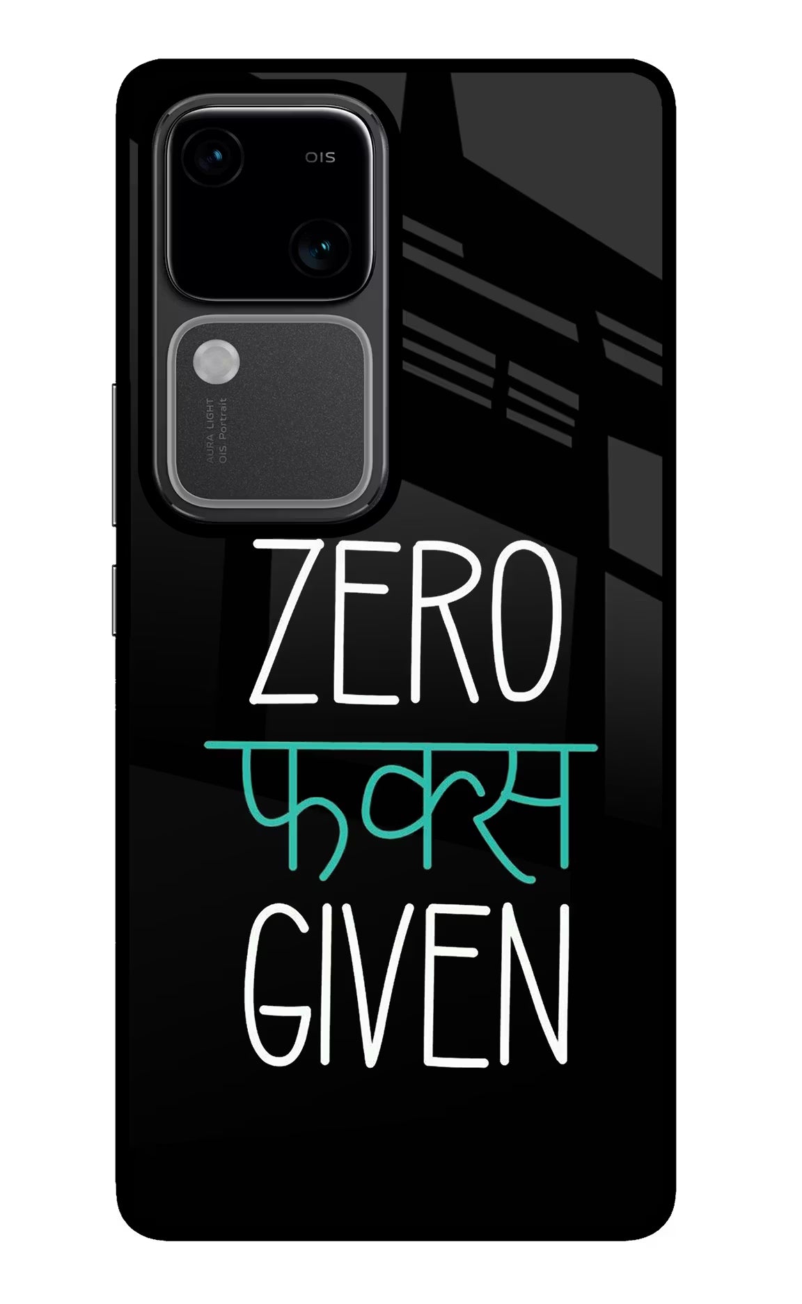 Zero Fucks Given Vivo V30 5G Glass Case Back Cover by Casekaro