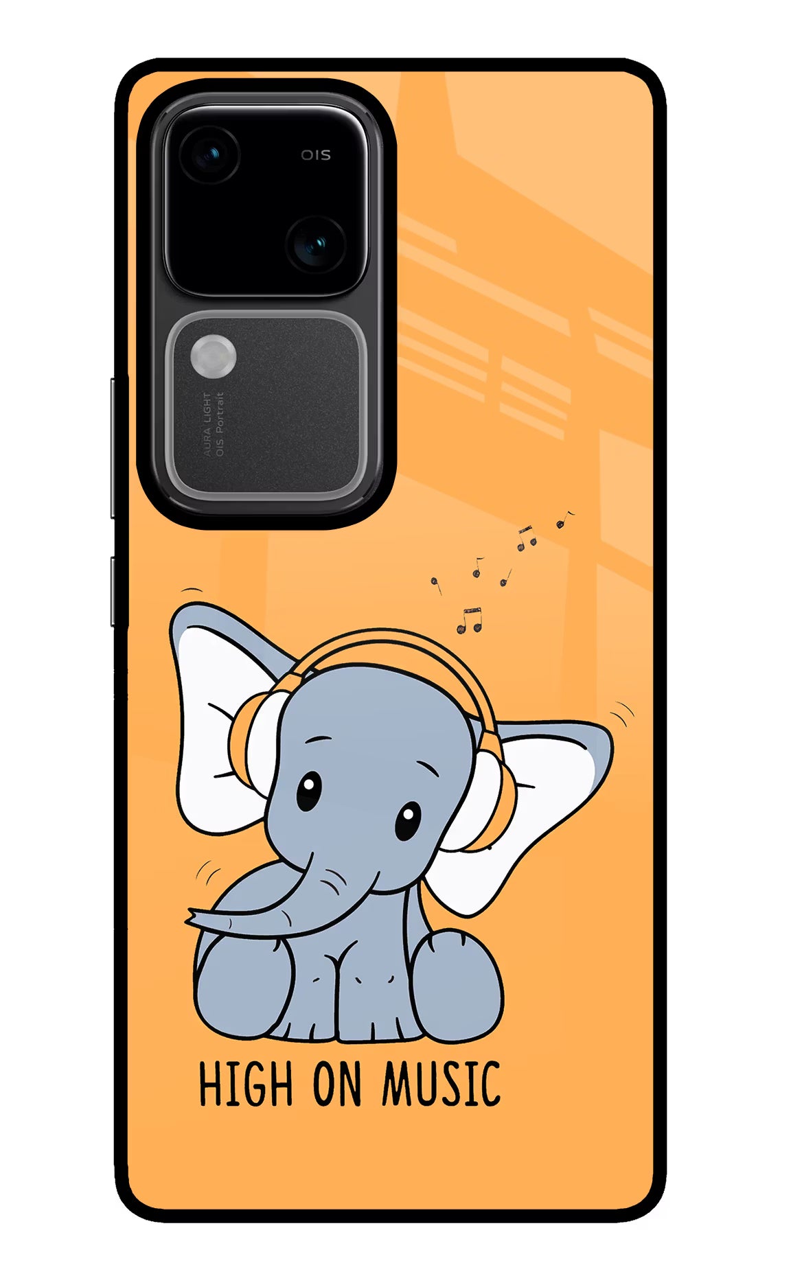 High On Music Vivo V30 5G Glass Case Back Cover by Casekaro