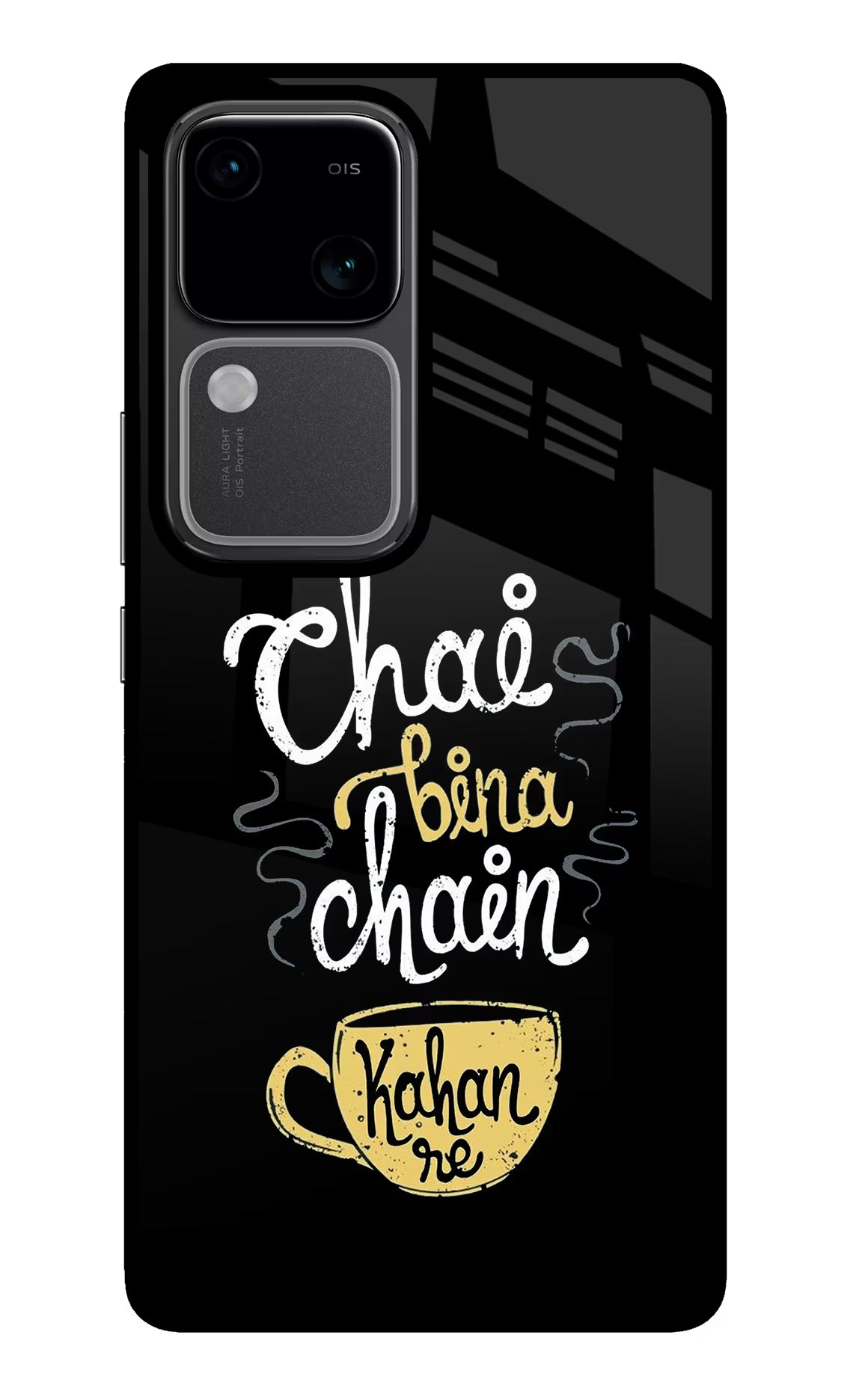 Chai Bina Chain Kaha Re Vivo V30 5G Glass Case Back Cover by Casekaro