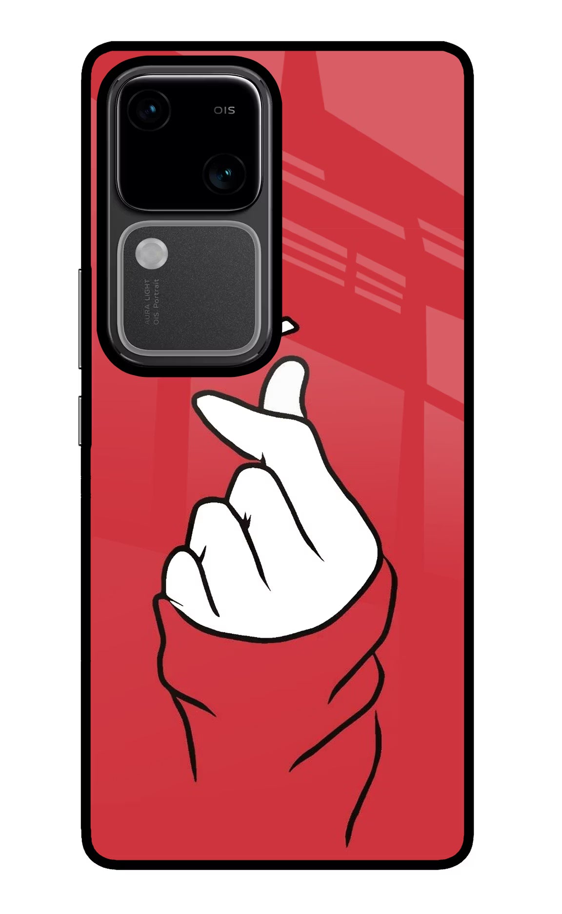 Korean Love Sign Vivo V30 5G Glass Case Back Cover by Casekaro