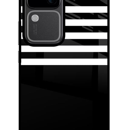 Black and White Print Vivo V30 5G Glass Case