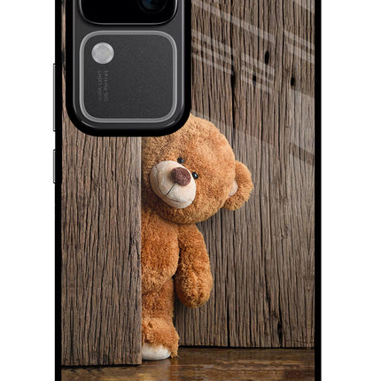 Teddy Wooden Vivo V30 5G Glass Case