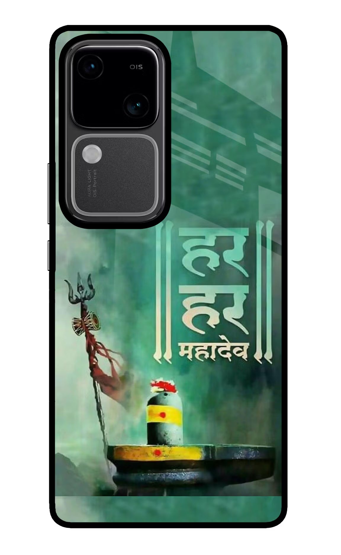 Har Har Mahadev Shivling Vivo V30 5G Glass Case Back Cover by Casekaro