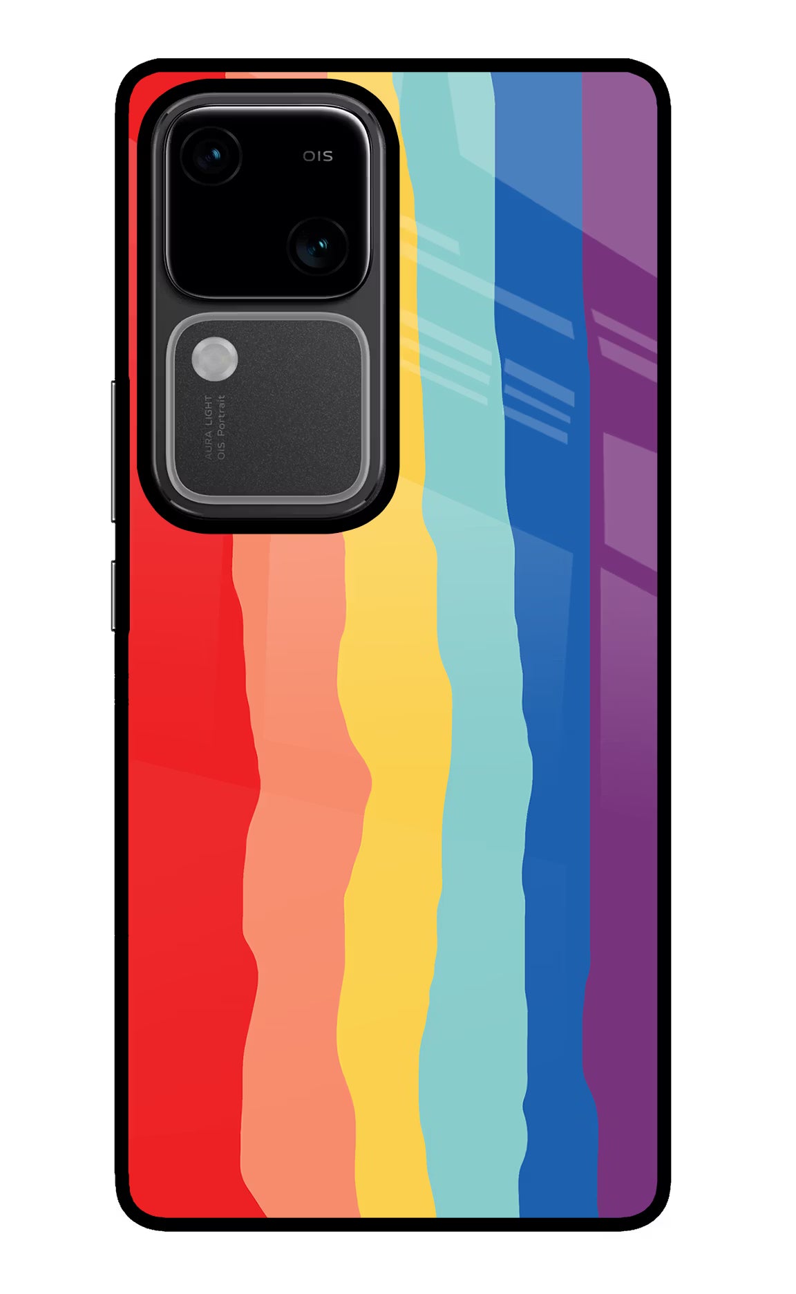 Rainbow Vivo V30 5G Glass Case Back Cover by Casekaro
