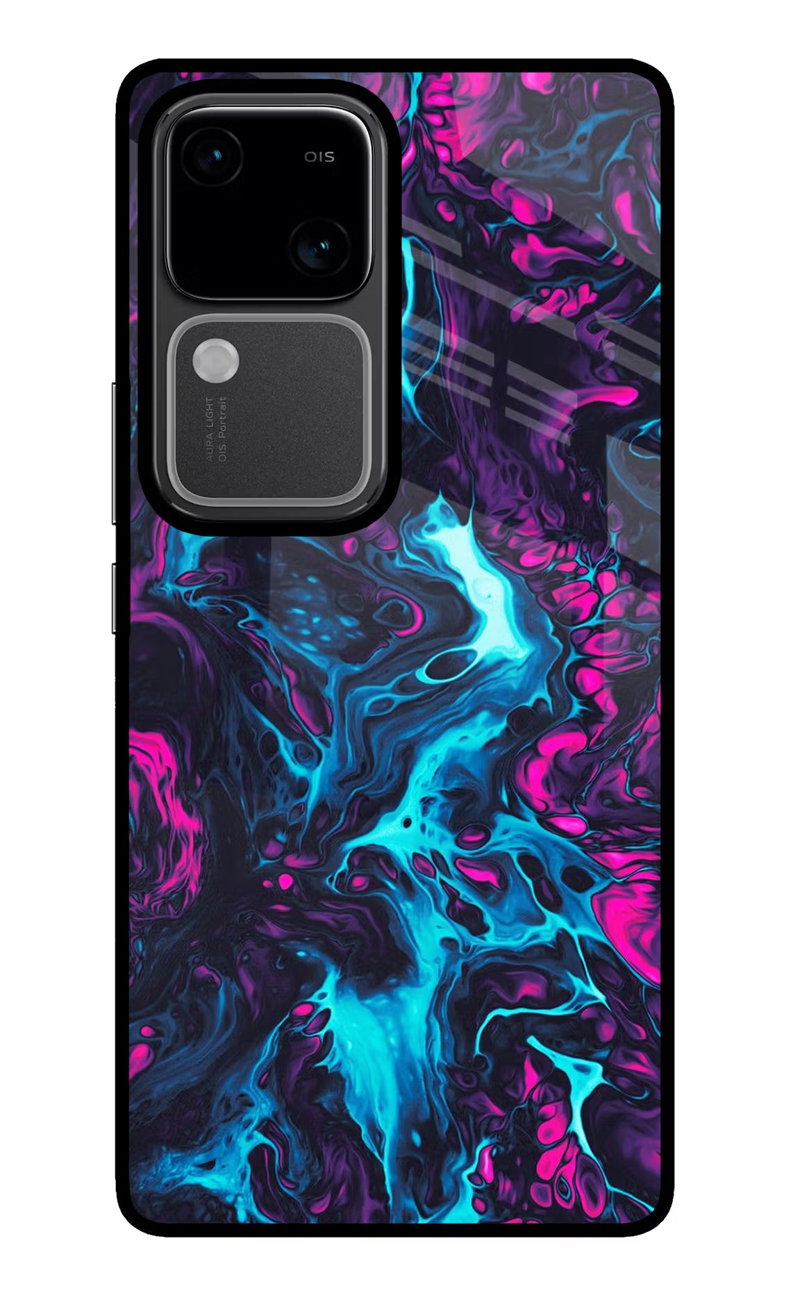 Abstract Vivo V30 5G Glass Case Back Cover by Casekaro