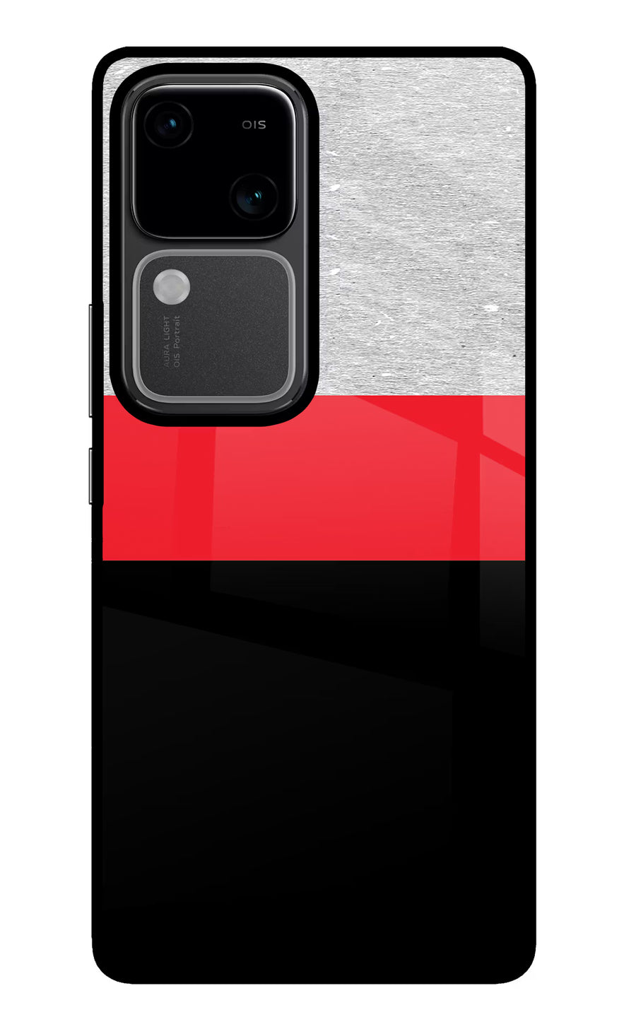 Tri Color Pattern Vivo V30 5G Back Cover, Glass case