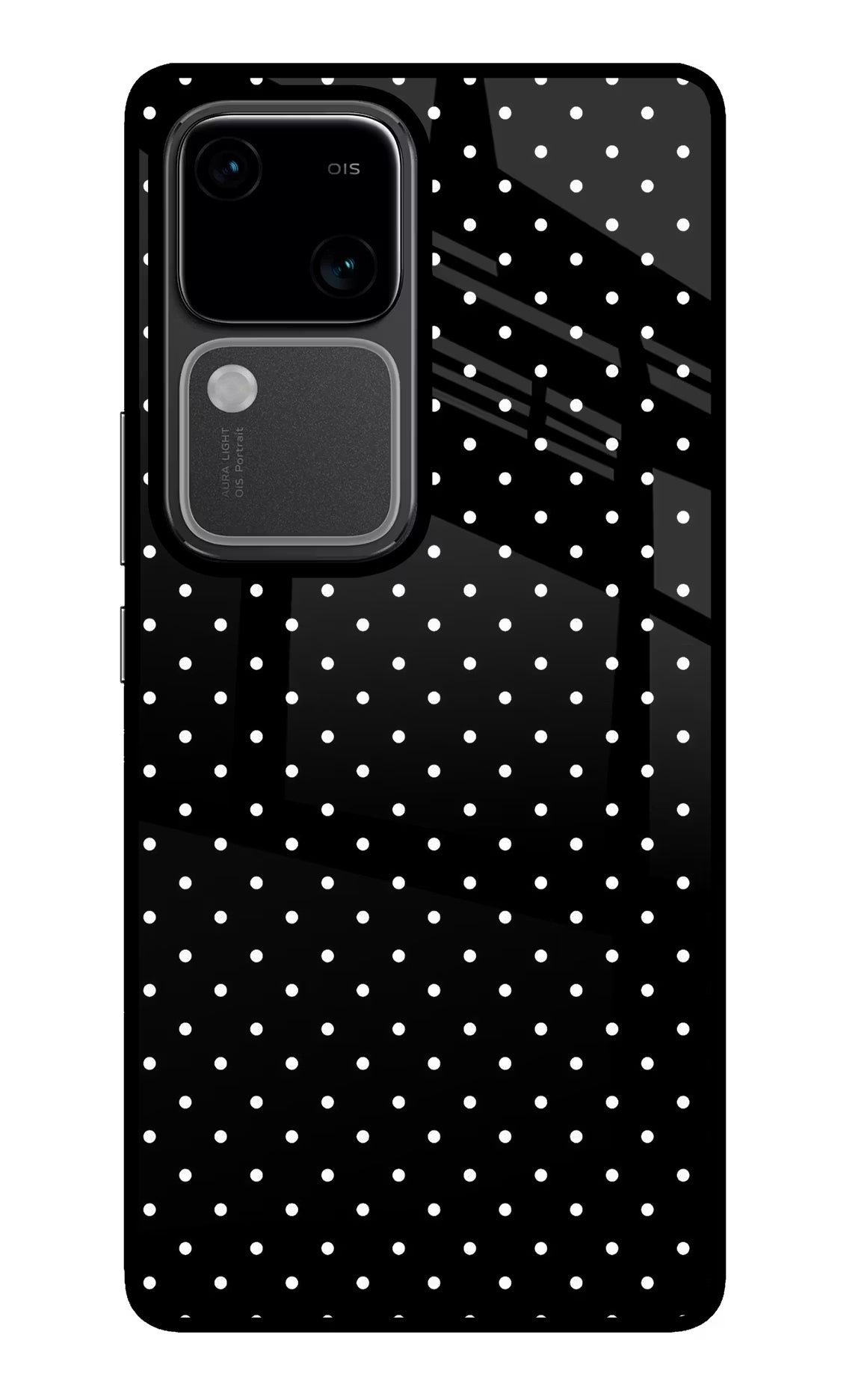 White Dots Vivo V30 5G Glass Case