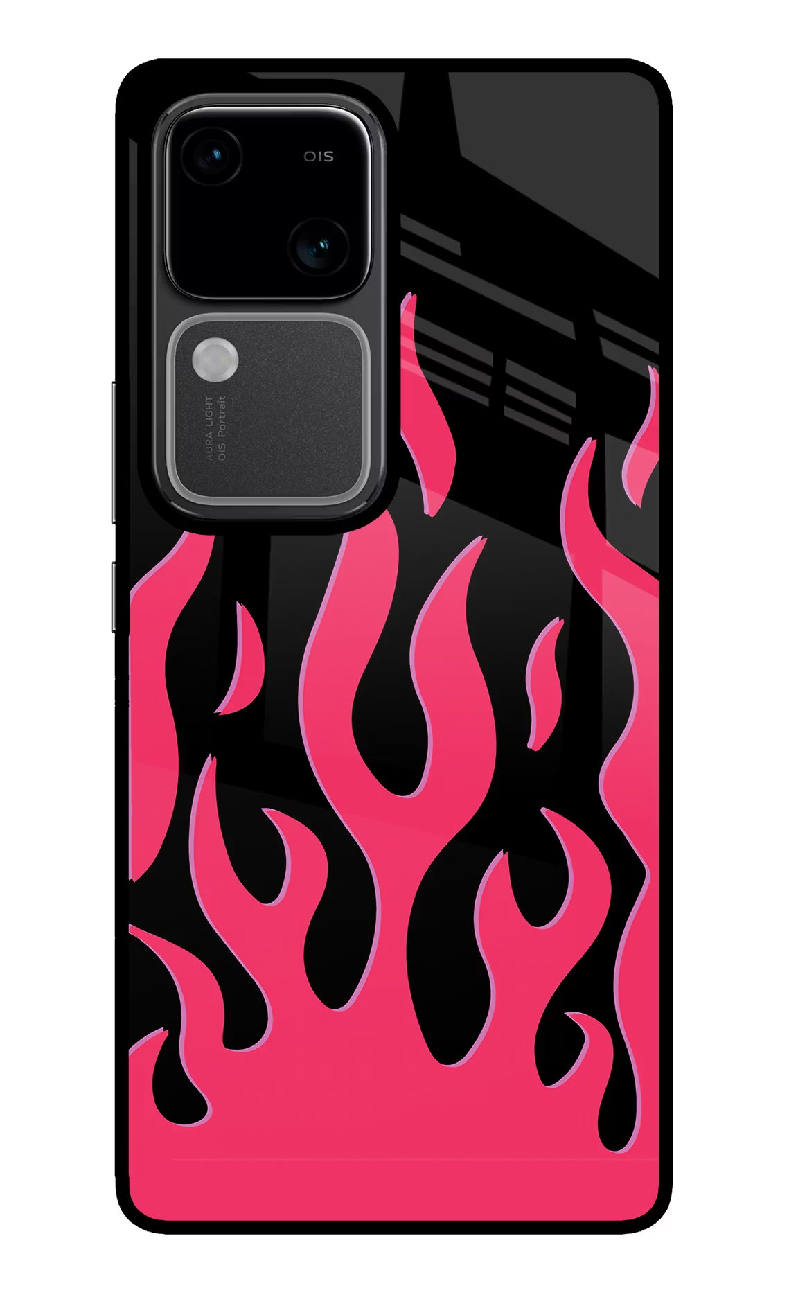 Fire Flames Vivo V30 5G Glass Case Back Cover by Casekaro