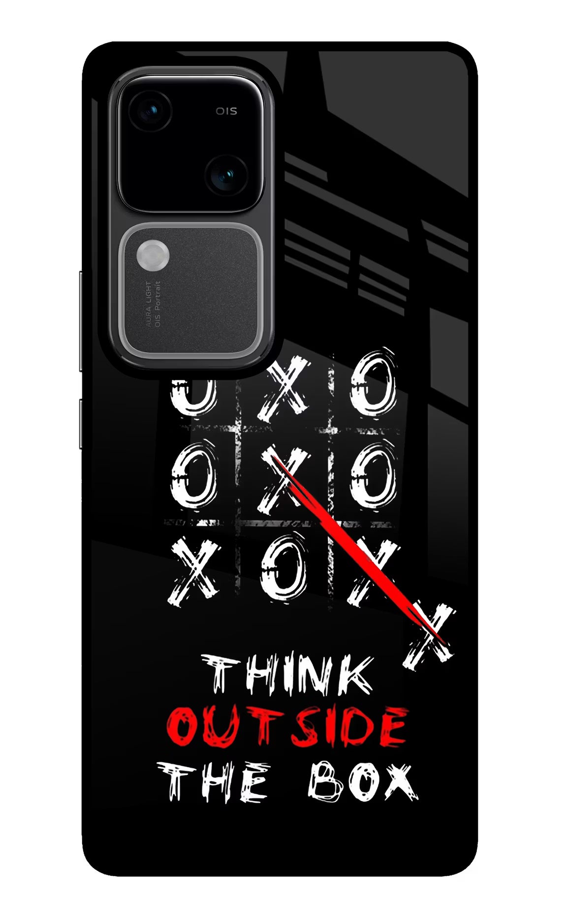 Think out of the BOX Vivo V30 5G Glass Case Back Cover by Casekaro