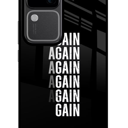 Again Again Gain Vivo V30 5G Glass Case Back Cover by Casekaro