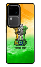 Satyamev Jayate Flag Vivo V30 5G Glass Case