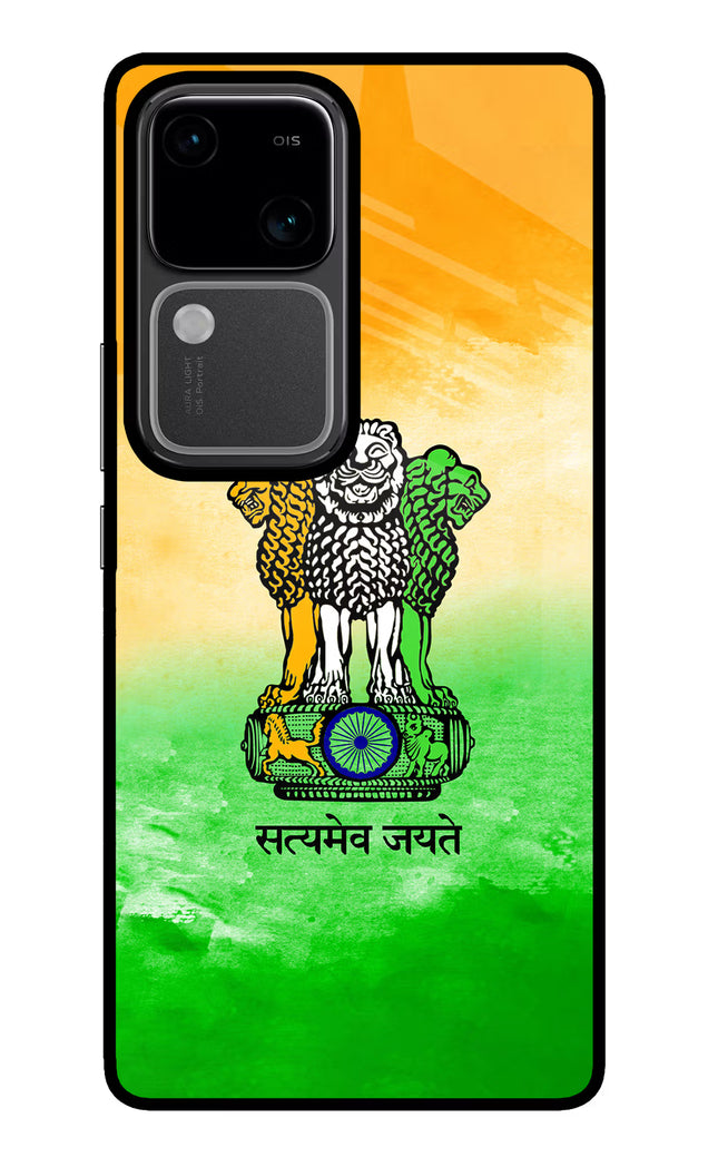 Satyamev Jayate Flag Vivo V30 5G Glass Case