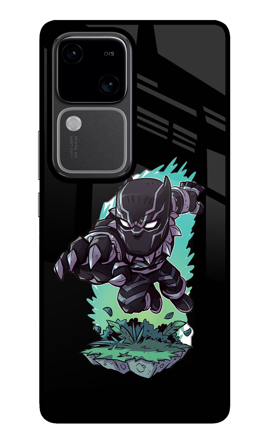 Black Panther Vivo V30 5G Glass Case Back Cover by Casekaro