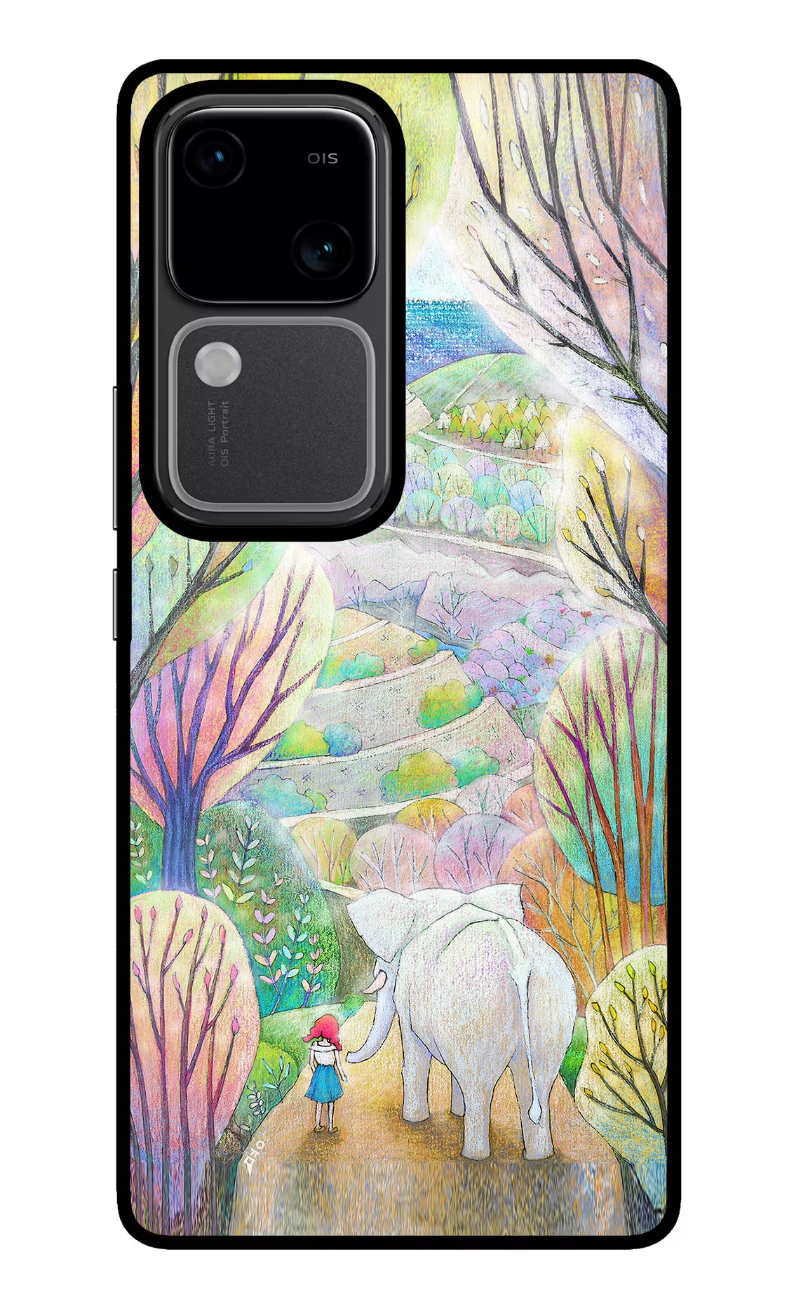Nature Painting Vivo V30 5G Glass Case Back Cover by Casekaro