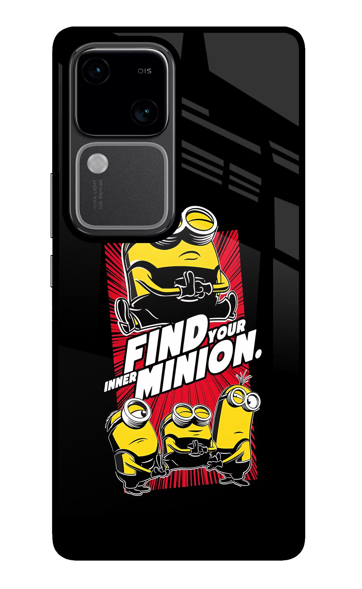 Find your inner Minion Vivo V30 5G Glass Case Back Cover by Casekaro