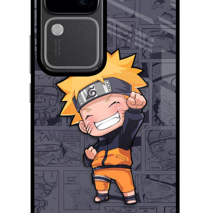 Chota Naruto Vivo V30 5G Glass Case Back Cover by Casekaro