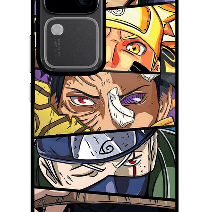 Naruto Character Vivo V30 5G Glass Case Back Cover by Casekaro