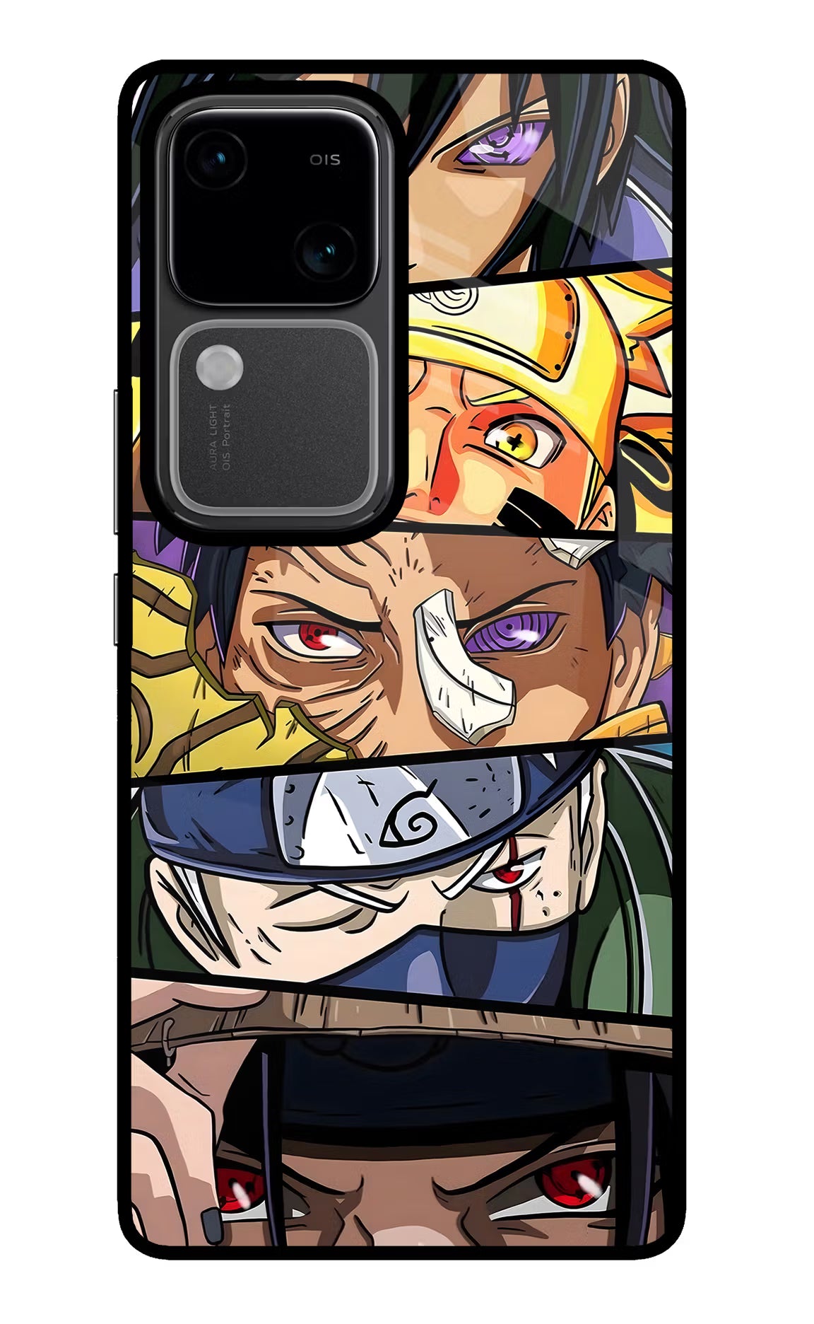 Naruto Character Vivo V30 5G Glass Case Back Cover by Casekaro