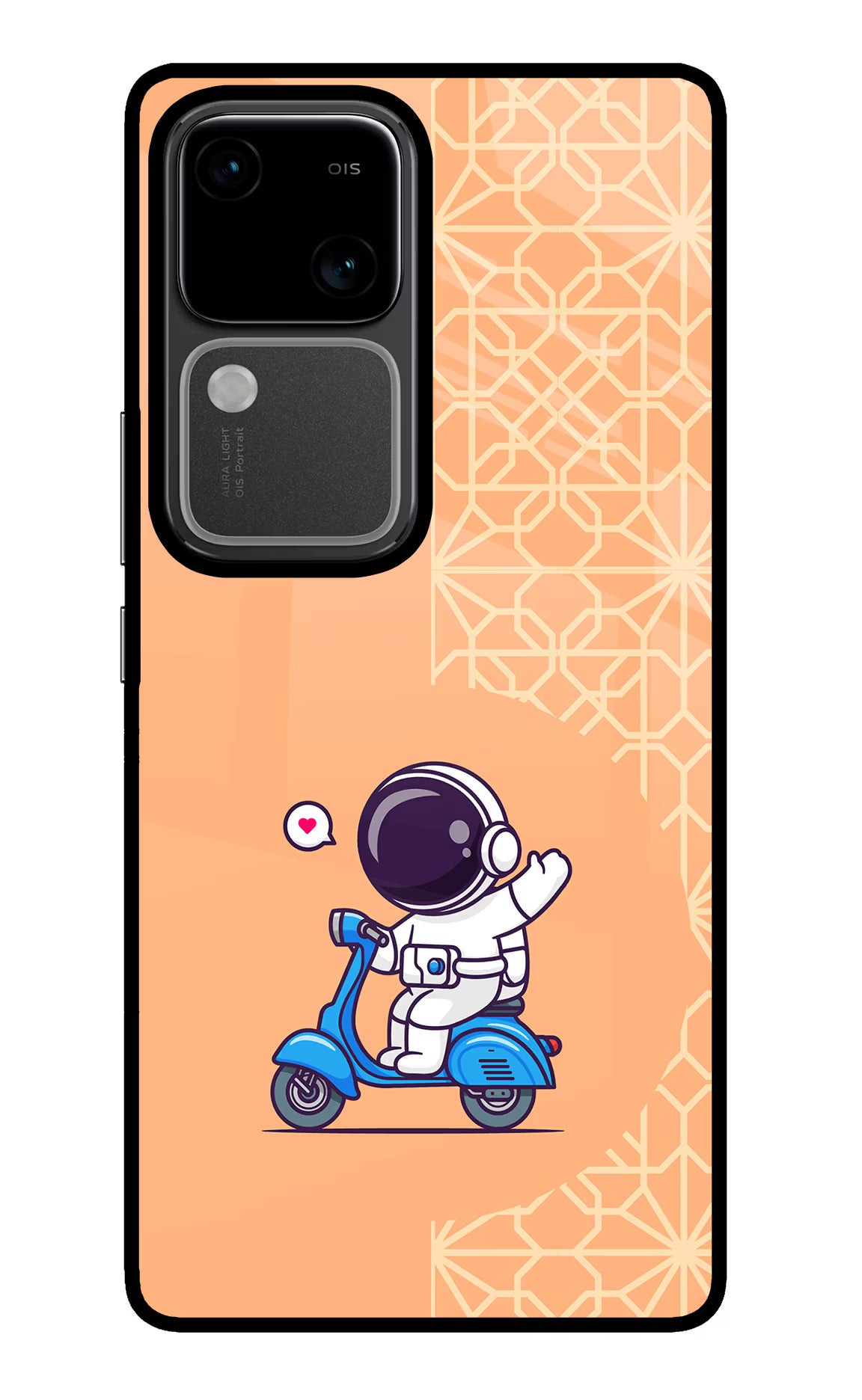 Cute Astronaut Riding Vivo V30 5G Glass Case